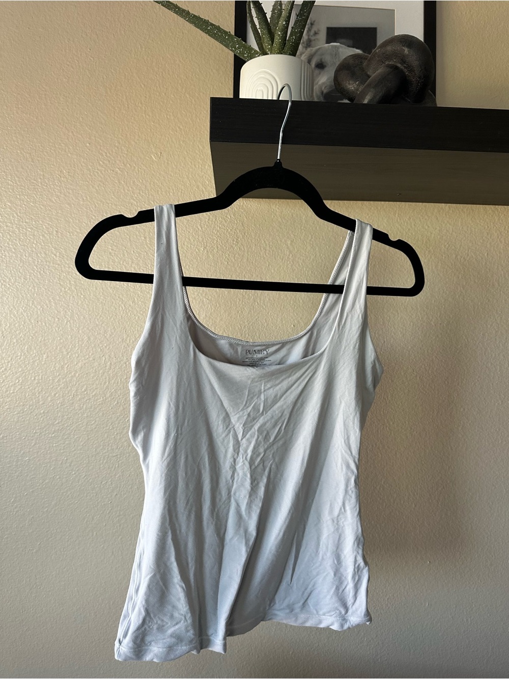 Basic White Scoop Neck Tank Top - Women